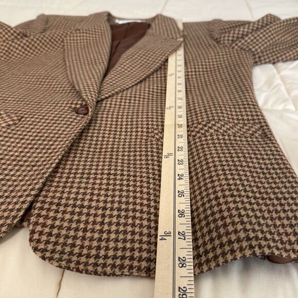Vintage Alfred Dunner Women’s Blazer Size 8 Brown Houndstooth Wool Blend Lined - Picture 7 of 8